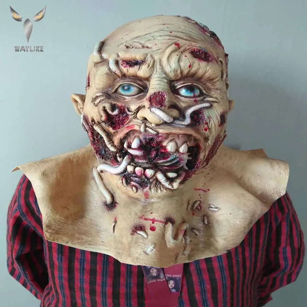 Маска для Хэллоуина Waylike Horror Maggot костюм взрослой вечеринки маска костюмированной