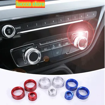 

3pcs Aluminum Alloy Car Audio Volume Control Button Circle Decoration Ring Cover Auto Air Condition Knob for BMW 1 Series