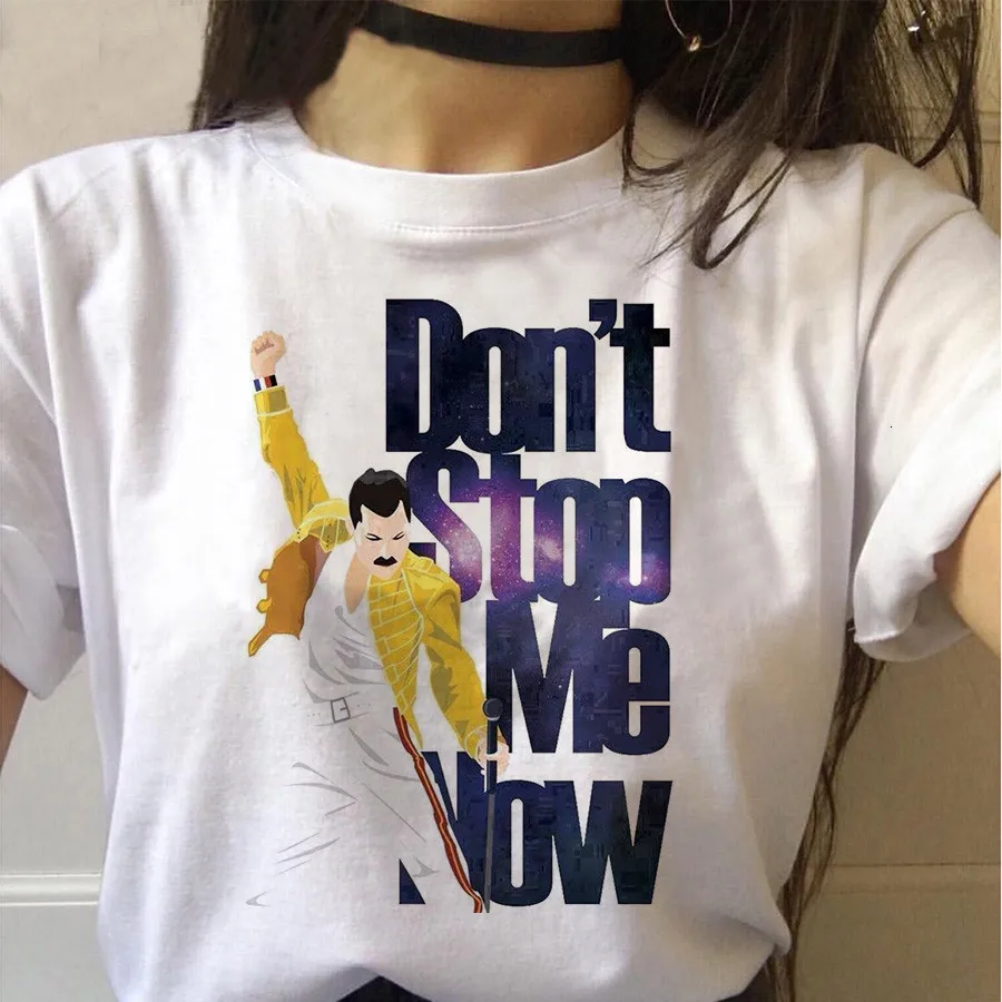 

Freddie Mercury Queen Band T Shirt Women Harajuku Vintage Ullzang T-shirt Fashion Queen Tshirt 90s Graphic Rock Top Tees Female