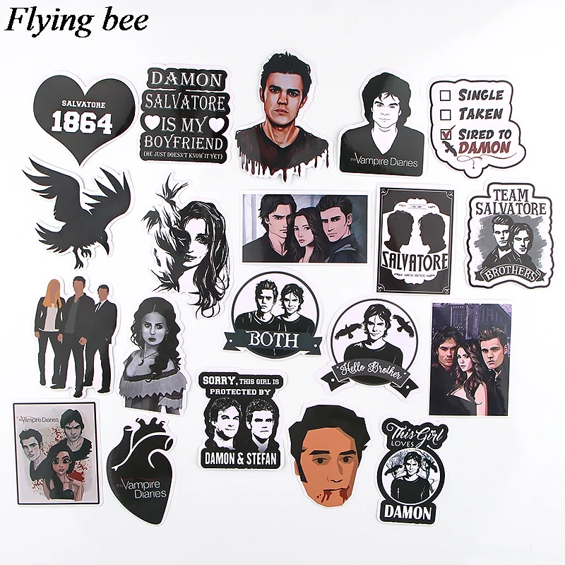 Punk do Adesivo de Vinil Decalques do Carro Jogos Lote Set Flyingbee The Vampire Diaries Adesivos Skate Zumbi Adesivo Amor X0756 20 - Pçs - Image 2