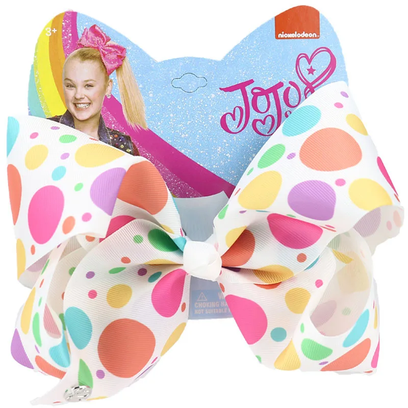 B5 8 дюймов jojo siwa для маленьких девочек, большие банты Jojo, красочный принт, красивый узор с аллигатором, корсажная лента, Детские аксессуары для волос - Цвет: B5