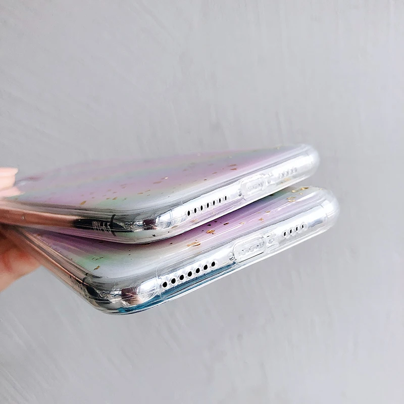 Блестящие радужные мягкие чехлы для huawei P20 P30Lite Mate20 30 Pro, Золотая фольга, чехол для Honor 8X9X9 10 20 Nova 3 3i 4 5
