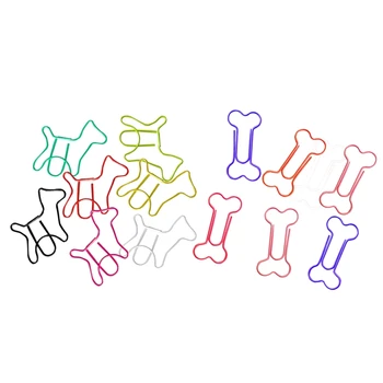 

48 Pieces Metal Paper Clips in PVC Box , 24 Pieces Bone with 24 Pieces Dog