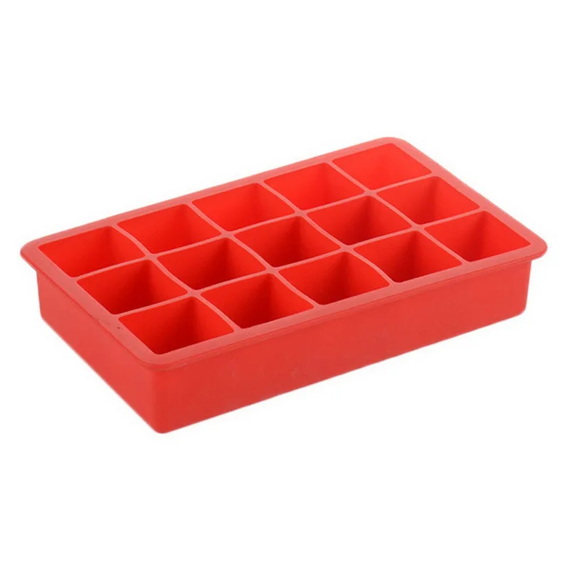 G102944A Фрукты десерты мороженое силиконовые формы DIY кухонные инструменты 15 сеток экологичный кубик льда квадратная полость лоток - Цвет: G102944A