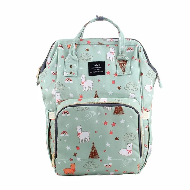 Новая модная сумка для детских подгузников для мам, сумка для подгузников для мам, Большая вместительная детская сумка, рюкзак для путешествий, дизайнерская сумка для кормления - Цвет: colorful green