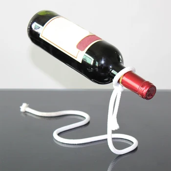 

Practical Creative Craft Chain Wine Rack Magic Suspended Alcohol Bottle Holder White Rope Wine Bottle Holder Home Kitchen Bar