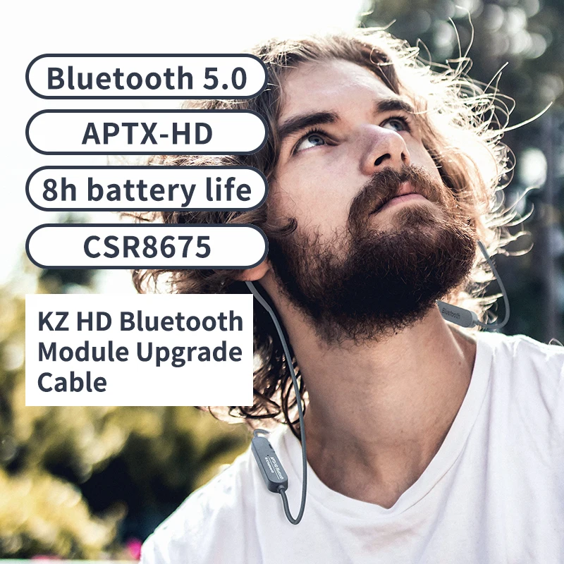 KZ aptX HD беспроводной модуль обновления Bluetooth кабель с 2Pin разъем для KZ ZSN/ZS10 Pro/AS16/ZS10/AS10/AS06 CSR8675 IPX5 AAC