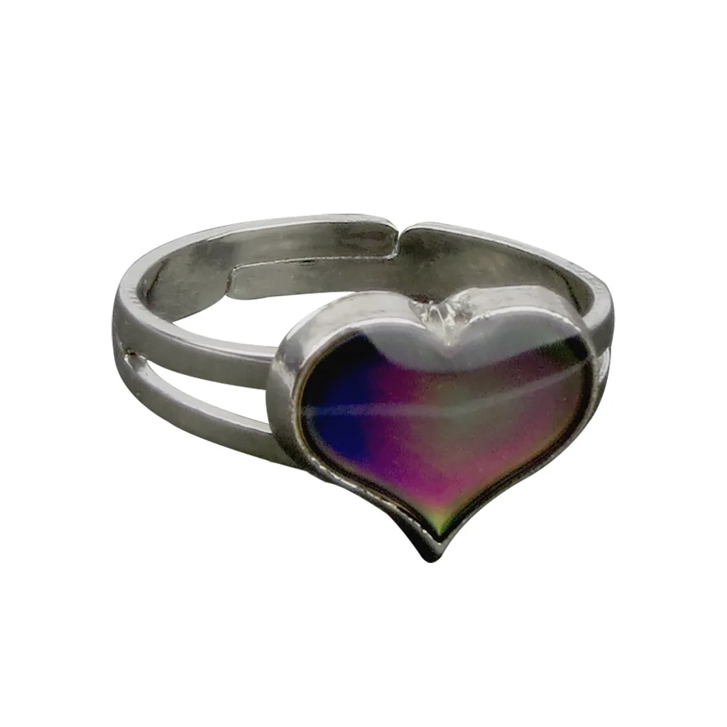 JUCHAO Women Fashion Sweet Little Peach Heart Feeling Warm Mood Color Changing Ring Opening Adjustable Magic Strange Jewelry for opening ring adjustable rings color change ring finger ring