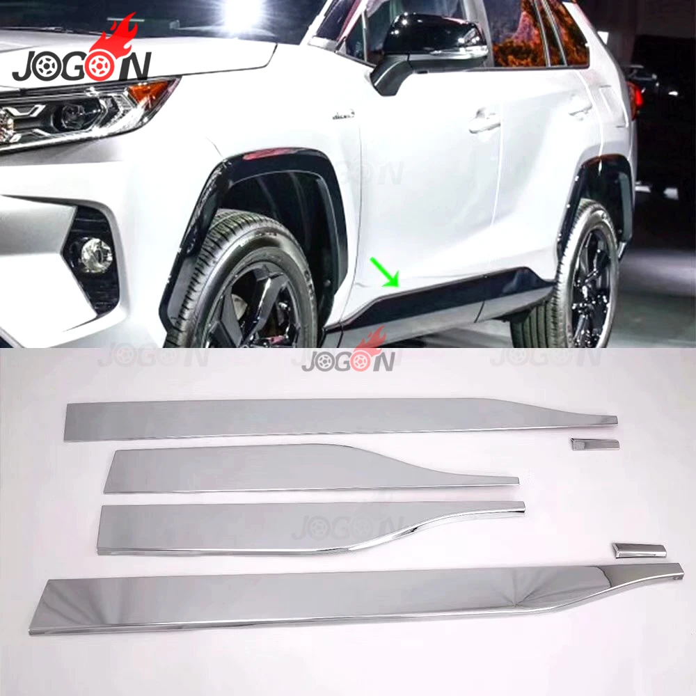 

ABS Chrome Car Door Body Side Molding Cover Trim For Toyota RAV4 2019 Adventure version 4pcs/set