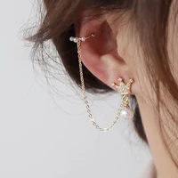 1 Pcs Romantic 14K Gold Plated Crown Stud Earrings Japanese&Korea Delicate Jewelry Zircon Pearl Earrings