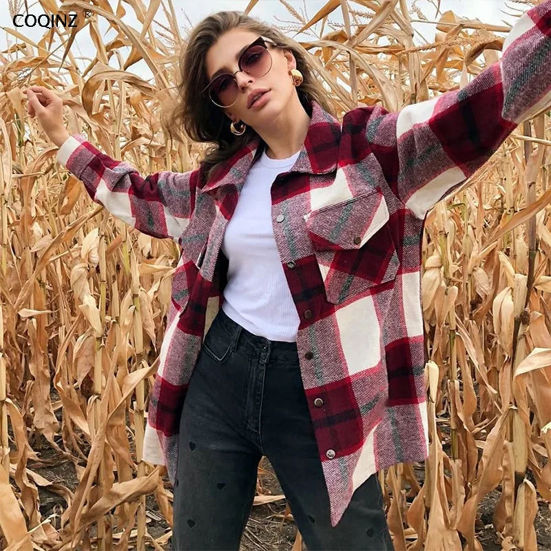 Blusas a cuadros para mujer, moda coreana, ropa de otoño, camisa manga larga Harajuku, Tops sexys ropa Vintage 2020 23420 - AliExpress Ropa de