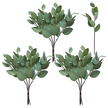 

12 Packs Artificial Eucalyptus Green Leaf Stems Wedding Bouquet Flower Arrangement Garden Decoration Party Decorations