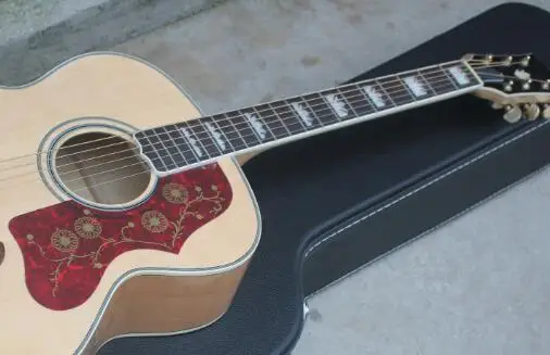 

Free Shipping China guitar factory custom New spruce solid top 200 Acoustic guitar Maple back and side with case and EQ 8PAI