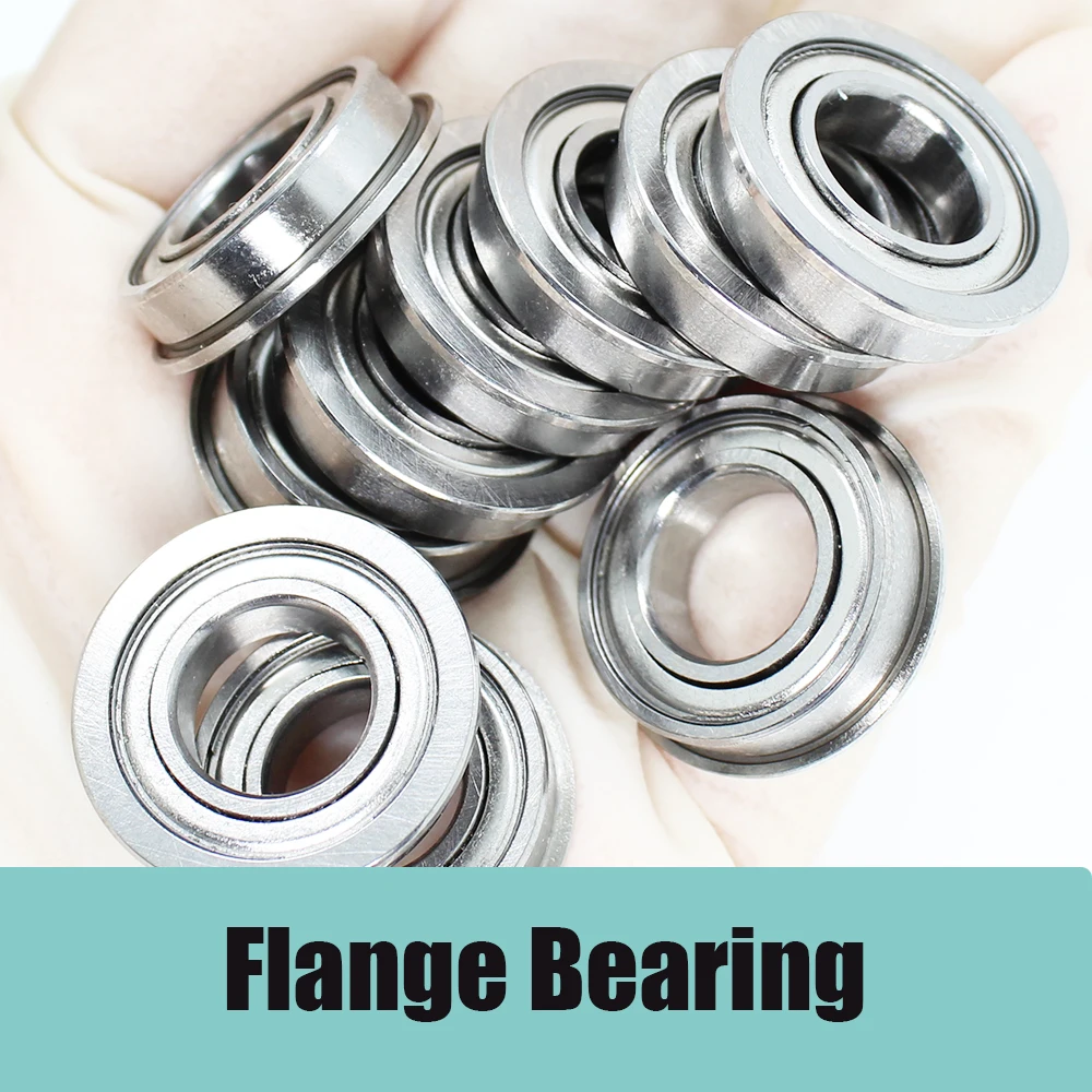 F698ZZ Flange Bearing 8x19x6 mm ABEC-1 10PCS F698 Z ZZ Flanged Ball Bearings F619/8ZZ f698zz подшипник abec 5 10 шт 8 19 6 мм фланцевые f698z шарикоподшипники f698 zz f619 8zz