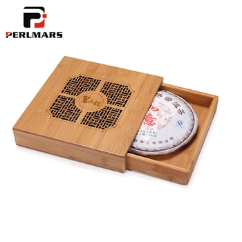 

Natural Bamboo Puer Tea Cake Box Caddies Wood Tea Tray Cans Kung Fu Set Teaware Accessories for 357g Ripe Puer cake Storage 6666