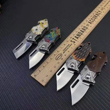 

Mini Keychain Knife Outdoor Survival Hunting Knife Creative Carved Handle Multifunction Folding Knife Bottle Opener EDC Tools