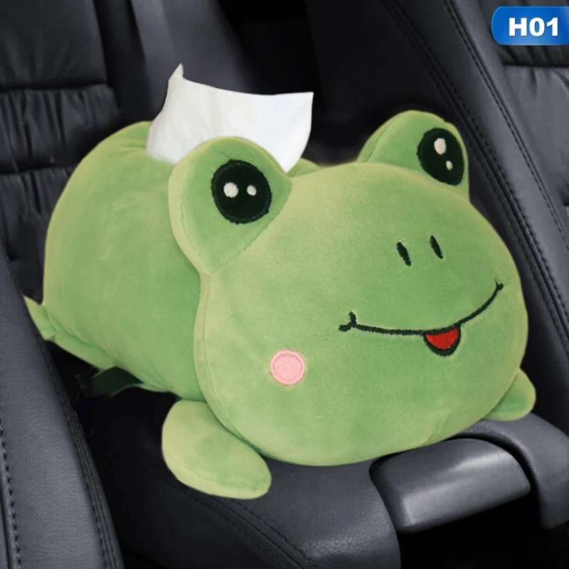 

Car Armrest Tissue Box Washable Seat Back Napkin Paper Holder Plush Animals Bear Headrest Pillow Ornament Multi-use Accessories