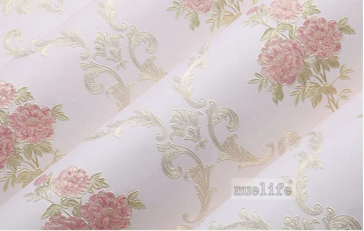 Blue pattern pattern non-woven wallpaper simple modern pastoral European bedroom living room wedding room background wallpaper