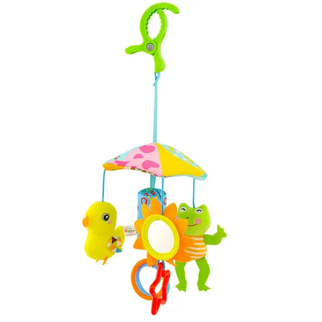 Baby Stroller Crib Pram Bed Hanging Toy Accessories Musical Rotating Plush Cartoon Cute Appease Soothing Hand-eye Coordination 4