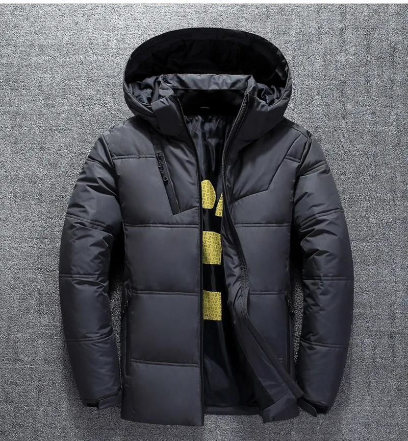 Winter Warm Men Jacket Coat Casual Autumn Puffer Thick Hat White Duck Parka Male Men\'s Winter Down Jacket With Hood 3xl 4xl