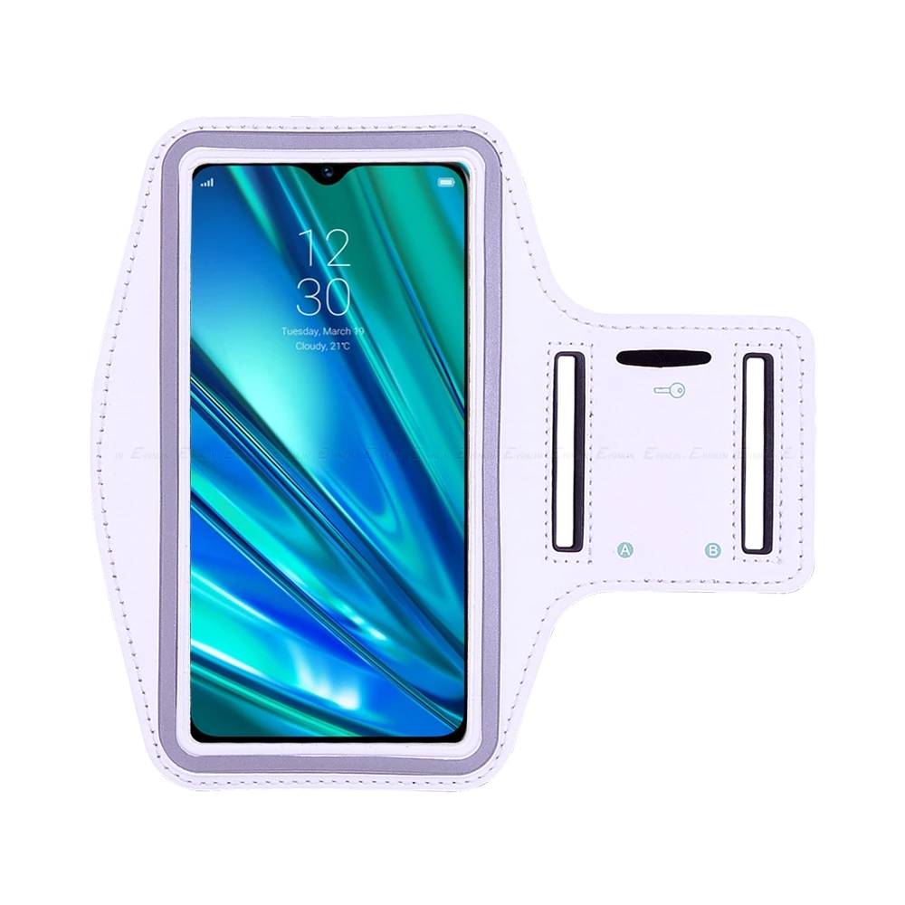Белый Водонепроницаемый Спорт, бег, тренажерный зал нарукавник для Oppo Realme X2 Q 1 2 3i 3 5 5S Pro C1 C2 U1 XT X2 X Lite Чехол-держатель для телефона - Цвет: Белый