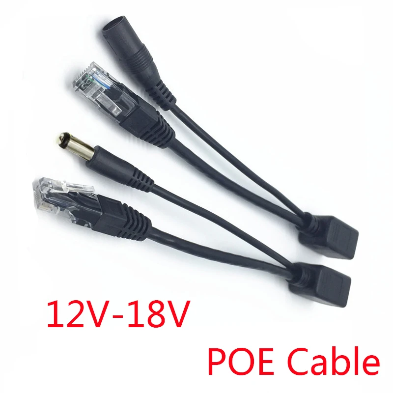 

POE Adapter cable, POE Splitter Injector Power supply, Tape screened POE Cable module 12-48v IP surveillance camera accessories
