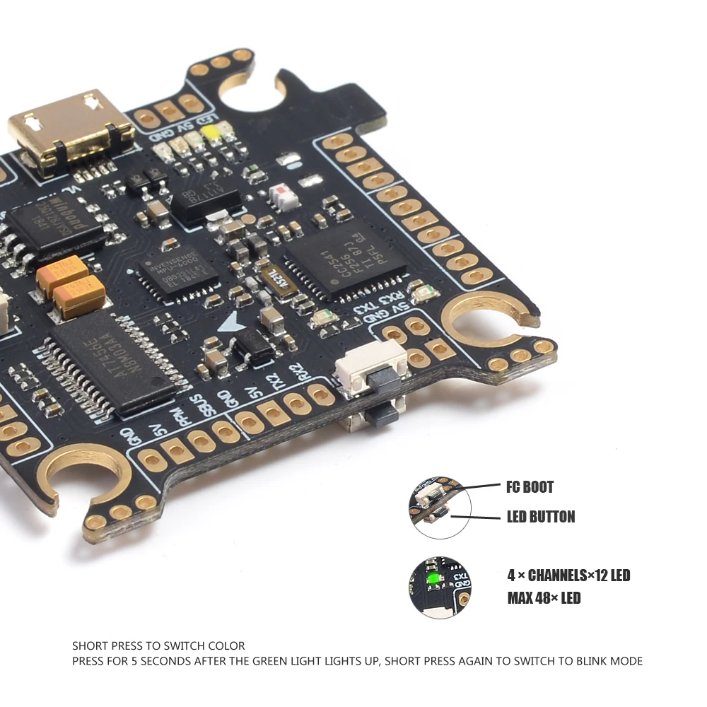Diatone MAMBA F7 Flight Controller Stack F722S 60A 3 6S 32Bit ESC 6S 4 in 1 Dshot1200 Brushless ESC with Bluetooth LED