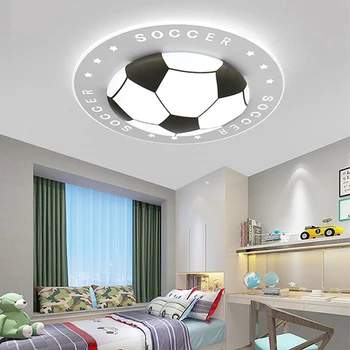 

Creative Dimmable Color Football Ceiling Lights Round Lamp Hanging Lights Children Kids Room Nordic Ceiling Lamp Black Blue Red