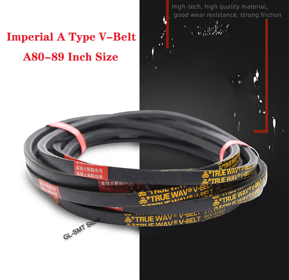 

1Pcs Imperial A Type Triangle Belt A80-89 Inch Size Black Rubber V-Belt Industrial Agricultural Mechanical Transmission Belt