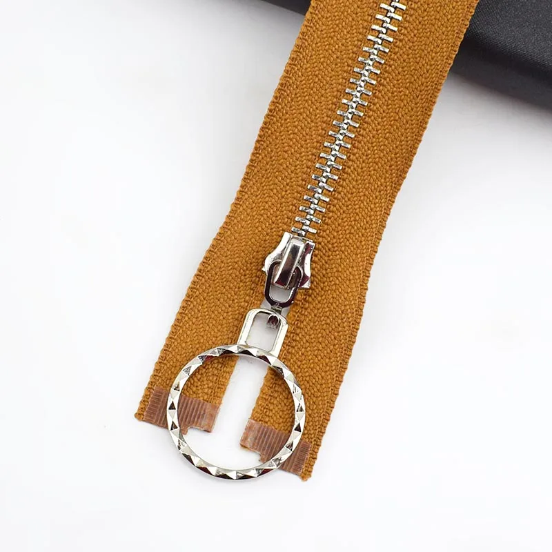 Brown Meetee 2 шт. молнии с закрытым концом 20/30 см с открытым концом; большие размеры 40-70 см 3# металлическая Серебристая зубец Застежка-молния DIY одежды текстиль Декор на молнии Швейные Материал ZA088 - Цвет: Brown