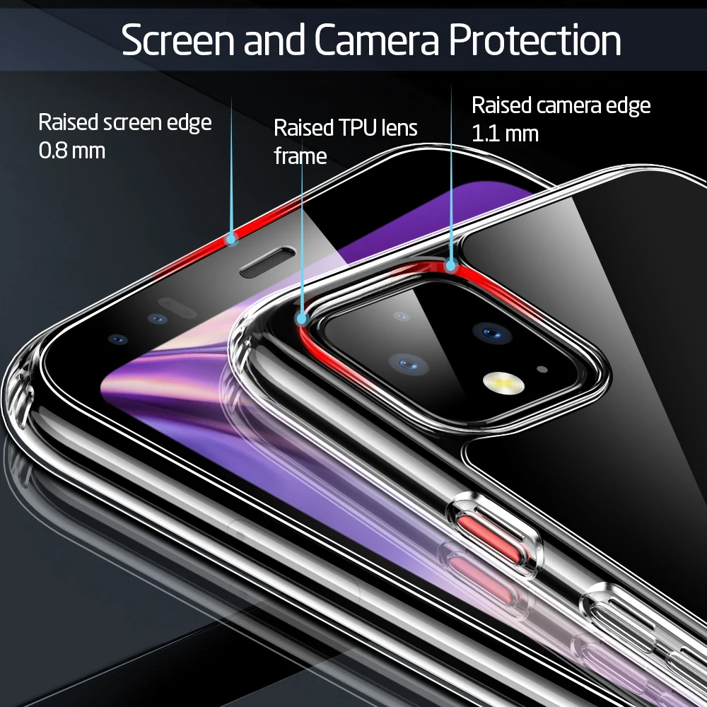 ESR прозрачный чехол из закаленного стекла для Google Pixel 4 4 XL роскошный мягкий чехол-бампер с рамкой Черный противоударный чехол для Google Pixel 4 XL