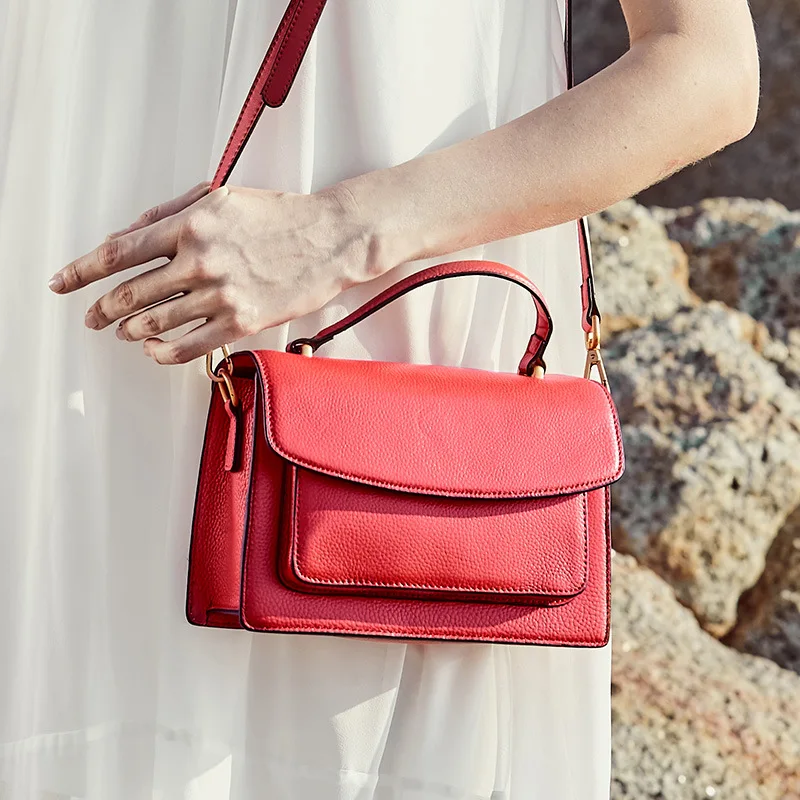 

Fashion minimalist with advanced shoulder slant cross leather lady bag