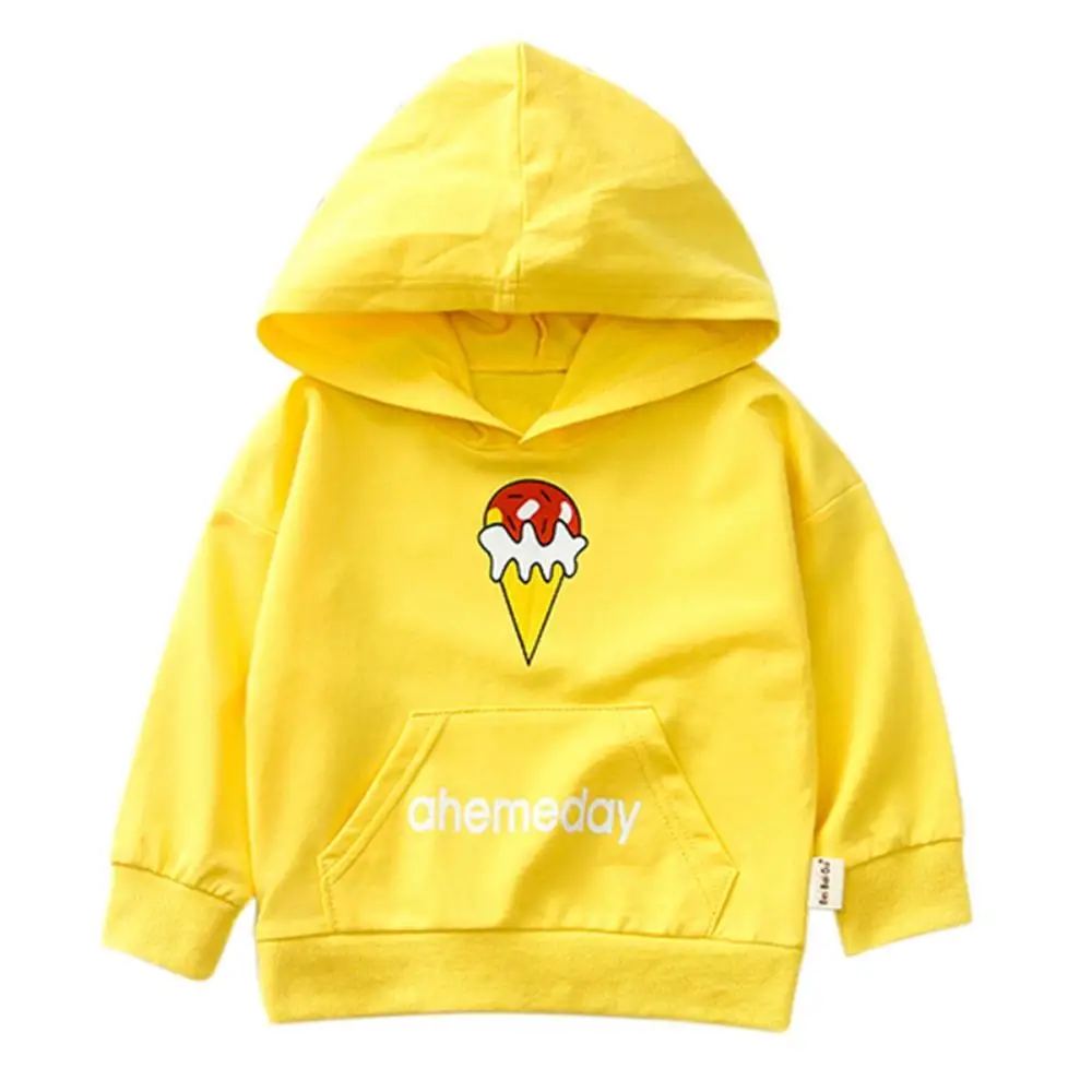 Yellow 120cm Детские толстовки с капюшоном с длинными рукавами и героями мультфильмов для малышей, удобные - Цвет: Yellow 120cm