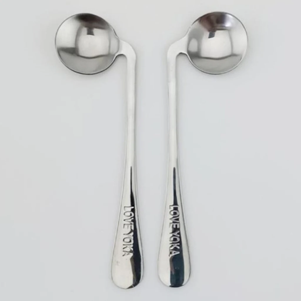 2 Pack Stainless Steel Angled Spoon Right Left Handed Eating Curved Spoons Patients Elderly Kids Utensils