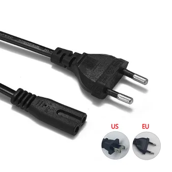 

1pcs 1.5M 2ft 2-Prong Pin AC EU US Power Supply Cable Cord High Quality Lead Wire Power Cord For Desktop Laptop