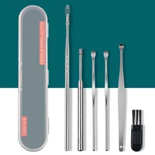 8pcs Stainless Steel Minifit Ear Cleaner Pick Kit Curette Earpick Scoop Remover Cleaner Tools Set