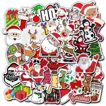 

50PCS Fashion Waterproof Christmas Xmas Theme Decoration Stickers Decals for Suitcases Phones Laptops Tablets Skateboards