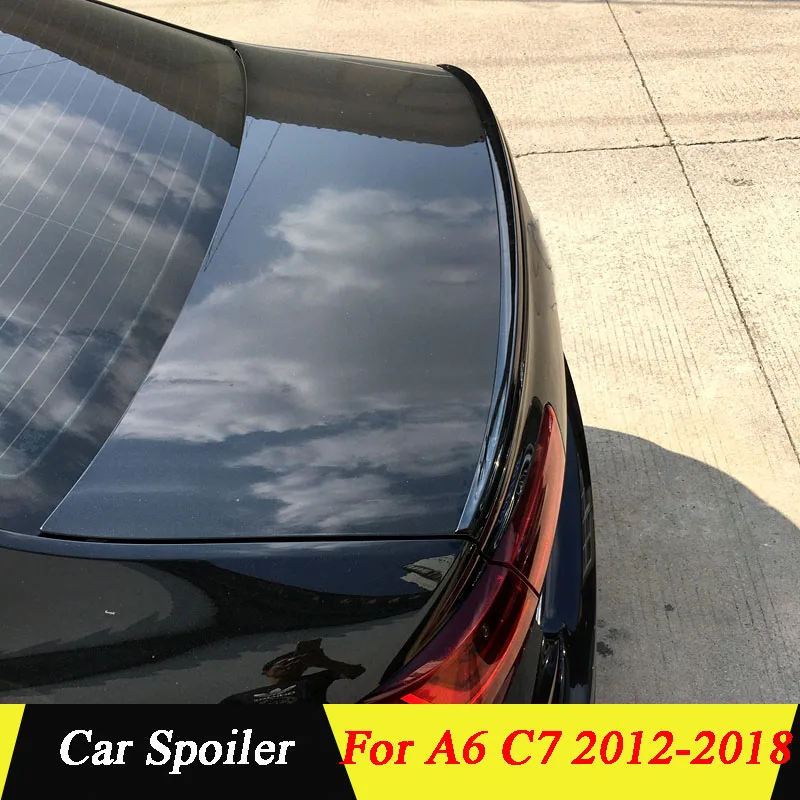 Задний спойлер для багажника Audi A6 C7 2012 2013 2014 2015 2016 2017 2018 материал АБС Праймер
