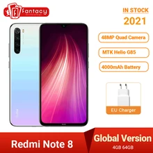 Global Version Xiaomi Redmi Note 8 2021 MTK Helio G85 4GB 64GB 48MP Quad Camera Smartphone Octa Core 6.3" FHD Screen 4000mAh
