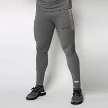 Осенне-зимние мужские спортивные штаны для фитнеса, мужские спортивные штаны для бодибилдинга, тренировок, хлопковые брюки, Повседневная модная спортивная одежда, брендовые узкие брюки