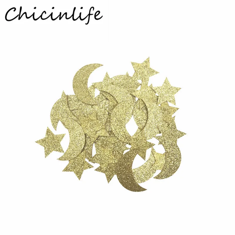 

Chicinlife 1Bag Moon Star Shape Paper Confetti EID MUBARAK Islamic Muslim Ramadan Decoration Birthday Eid Party Table Supplies