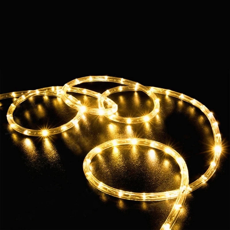 

Christmas Decoration 2021 Outdoor Street Garland Winter Festoon Led Tube Rope String Light Plug-Operated 10/20/30/50M