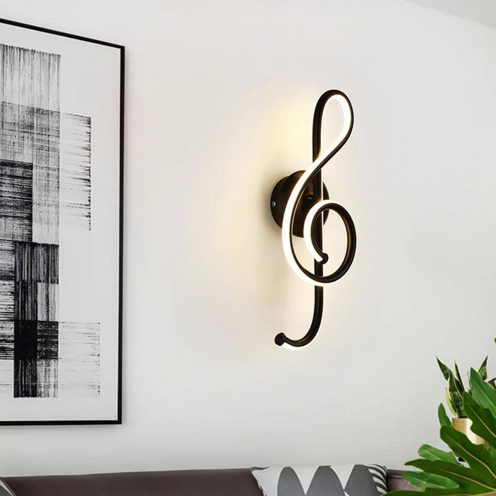 Metal Led Musical Note Wall Lamp Bedside Spiral Night Light Modern Hallways Living Room Bedroom Restaurant Party Lighting Decor led wall lights