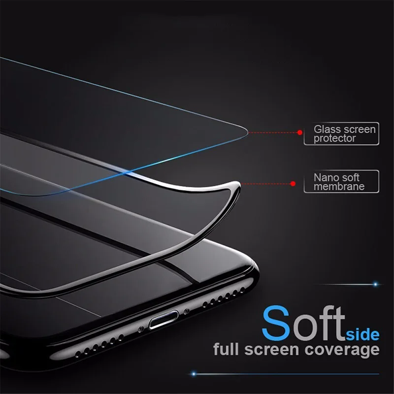 3D мягкий край Полное покрытие закаленное стекло для iPhone X XS XR Max Защита экрана для iPhone 6 6s 7 8 Plus защитное стекло пленка