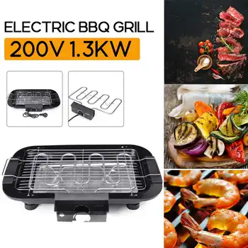 

200V Portable Electric Grill Smokeless Electric Pan Grill BBQ Griddle Home Barbecue Mini Non-stick Plate Electric Grill Machine