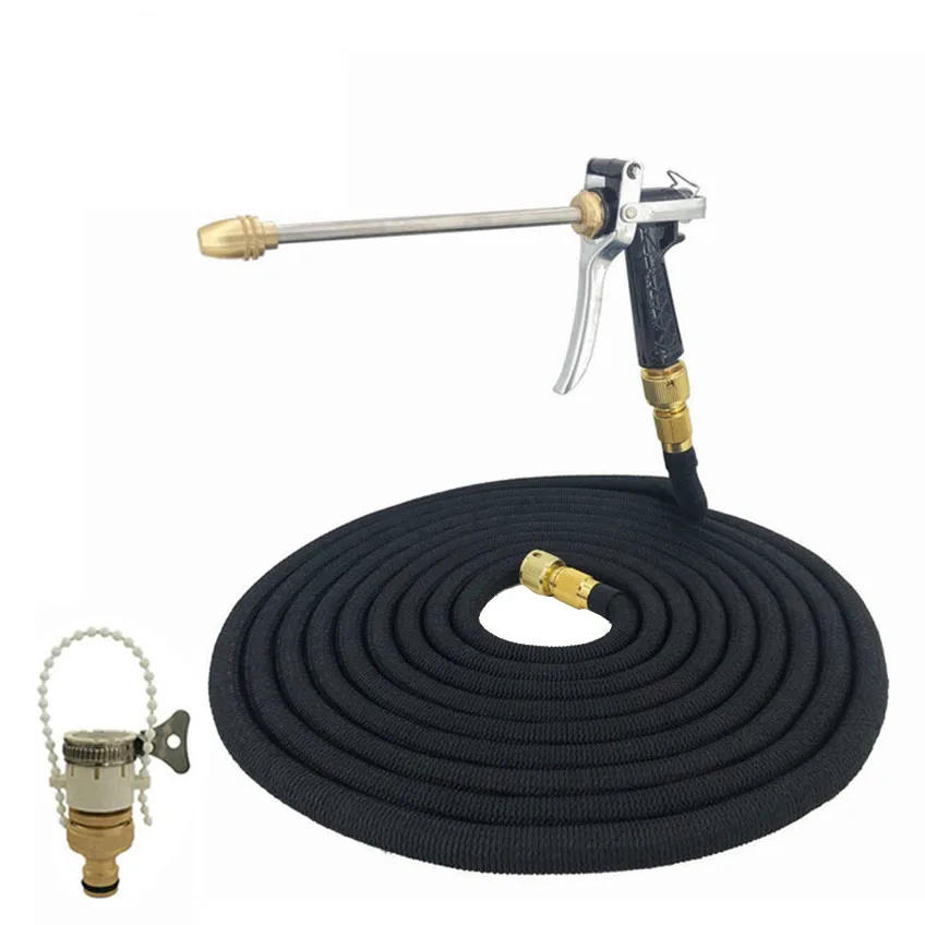Hose set Горячая 16Ft-100Ft расширяющийся садовый шланг невероятно прочный благодаря использованию пенополистироловой формы шланг для полива Гибкая солнечная батарея высокое Давление шланг для автомойки сопла - Цвет: Hose set