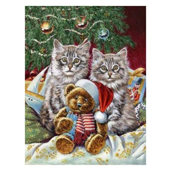 

DIY Diamond Painting Animal Cat Bear Christmas Dimaond Painting Full Drill Animal Diamond Embroidery Diamond