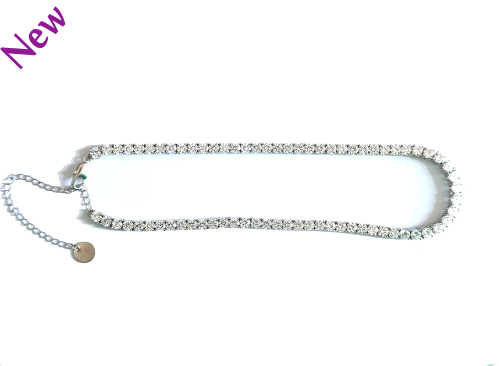 Новый 4 мм Льдом Bling CZ теннис цепи хип хоп ожерелье Necklcae Micro Pave Цирконий 1 ряд колье