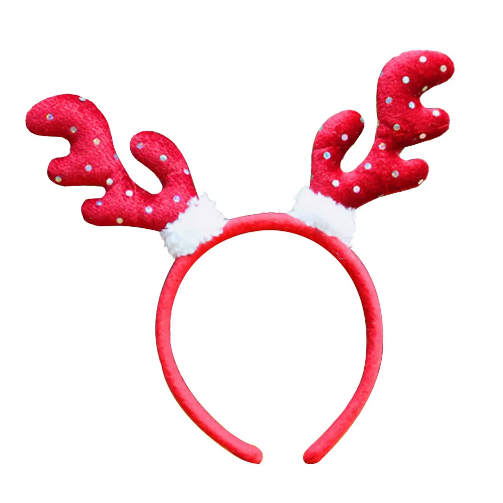 Red antlers Универсальные Симпатичные байковые рождественские повязки для волос Косплей-реквизиты для вечеринки - Цвет: Red antlers