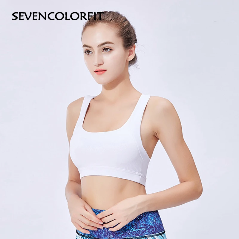 Sevencolorfit, спортивный бюстгальтер с высокой отдачей, бесшовный, для женщин, с подкладкой, пуш-ап, для тренировок, активная одежда, для фитнеса, тренажерного зала, йоги, спортивные бюстгальтеры, укороченный топ на бретелях